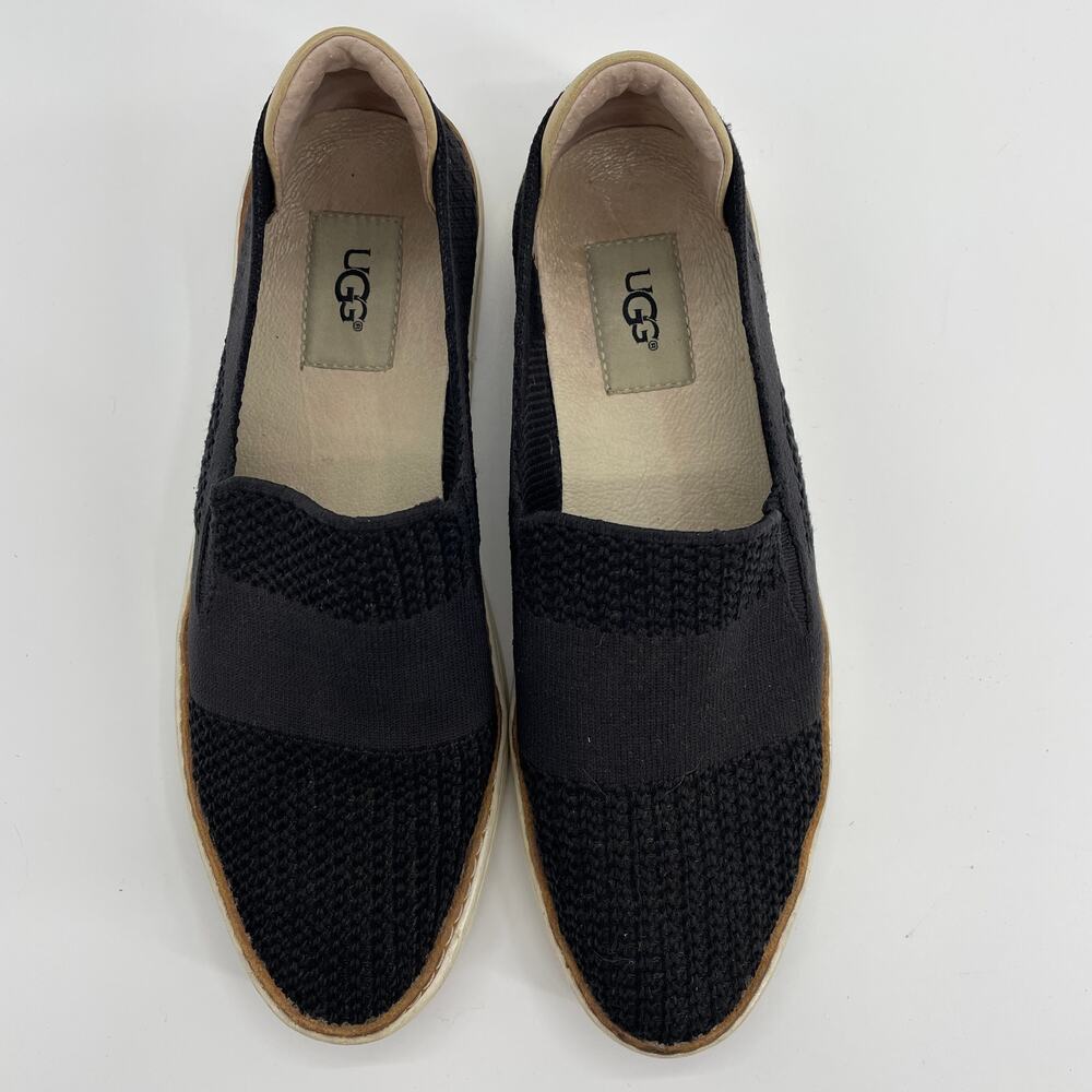 UGG Black Knit Sammy Slip On Sneaker Womens Size 8 Comfort Slip On Shoe